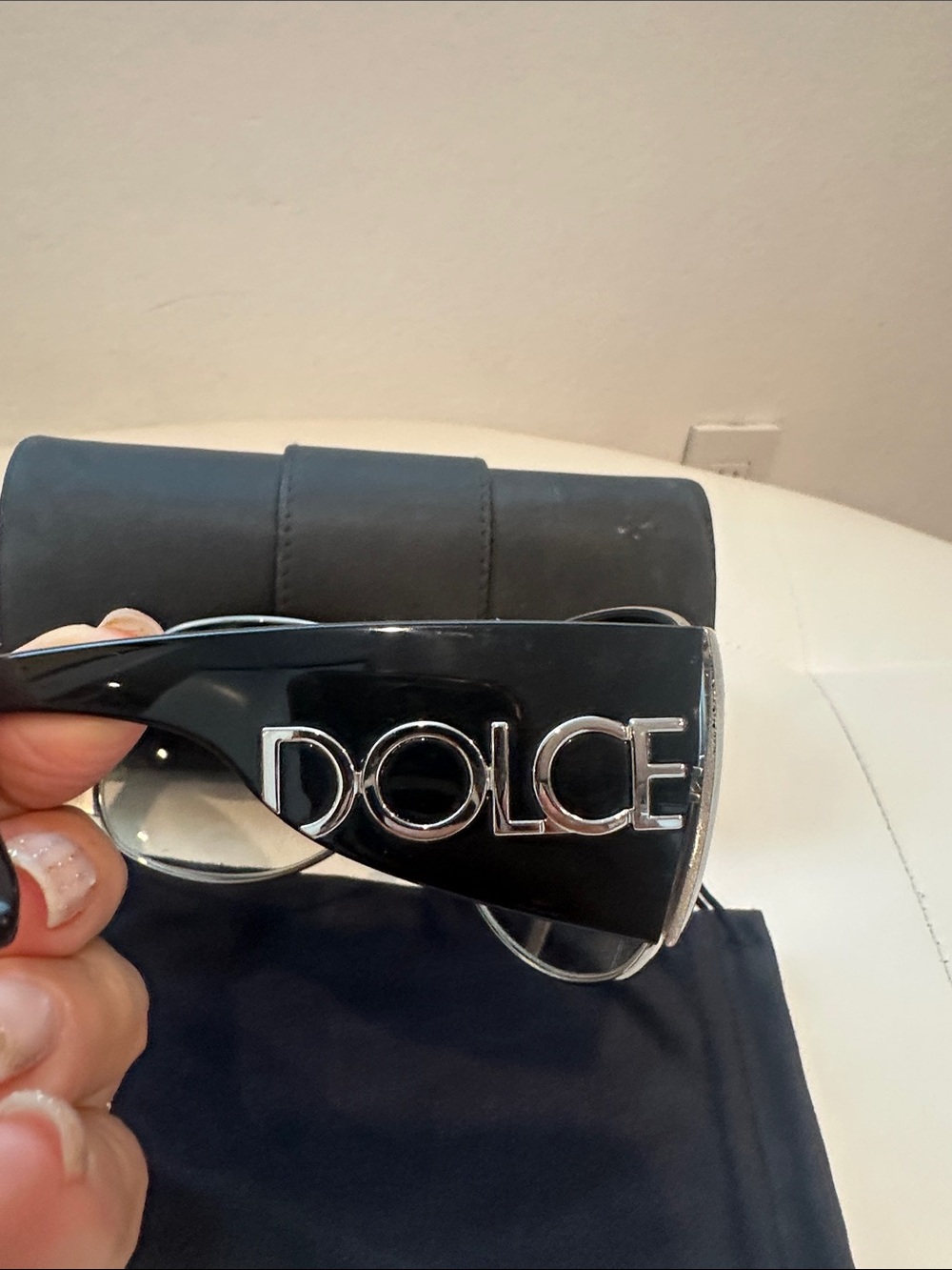 Dolce & Gabbana Black Shield Sunglasses with DG Logo Case - Picture 4 of 12